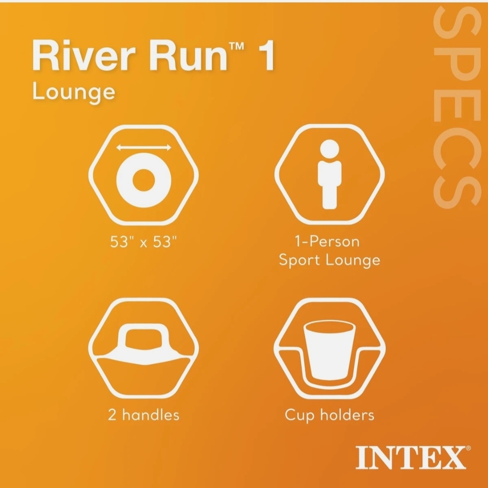 *NEW* Intex River Run 1 Person 53in Inflatable Floating Tube Raft - Picture 6 of 6